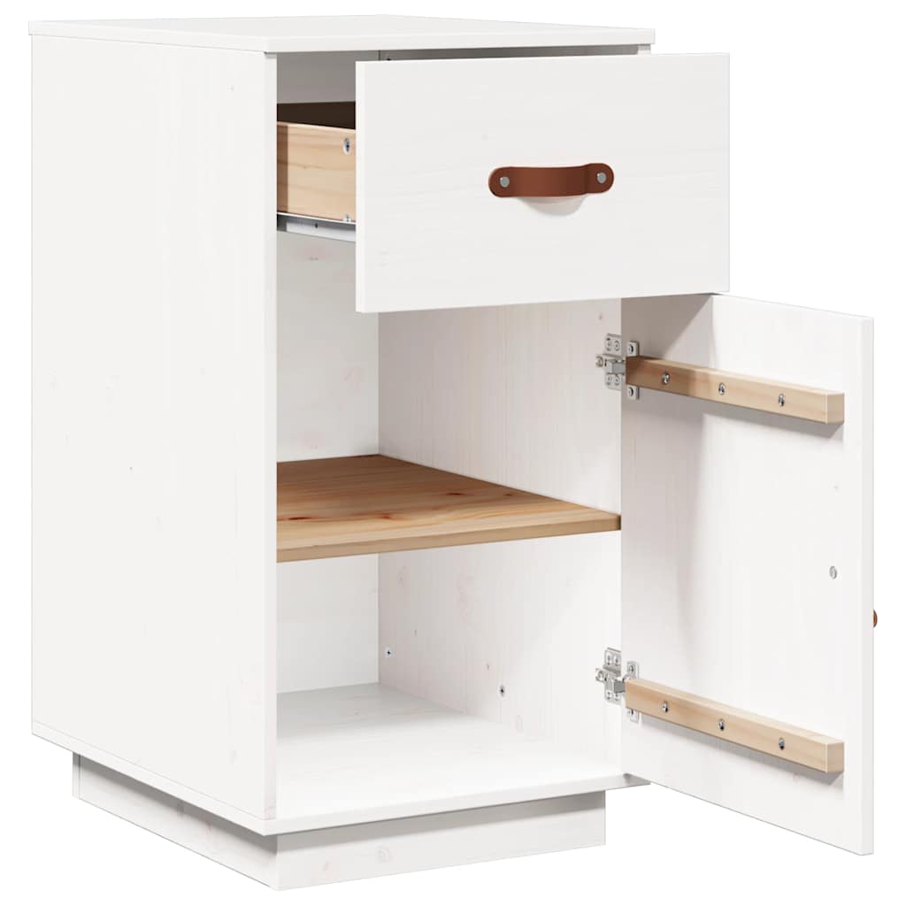 Desk Cabinet White 40x50x75 cm Solid Wood Pine